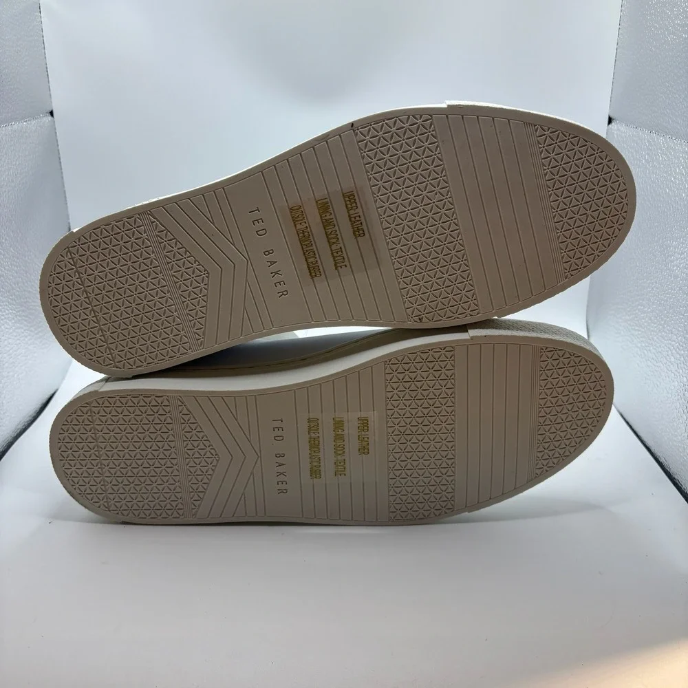 Ted Baker London Mens White Leather Low‎ Top Sneakers Size 8.5